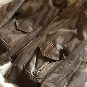 Genuine Leather Bomber Jacket
